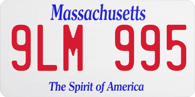 MA license plate 9LM995