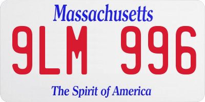 MA license plate 9LM996
