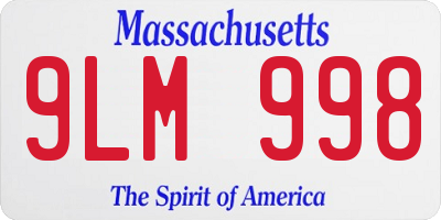 MA license plate 9LM998