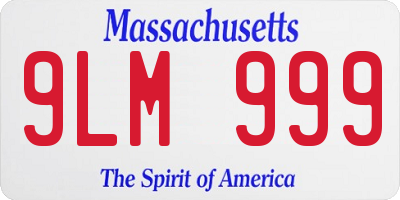 MA license plate 9LM999
