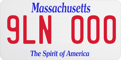 MA license plate 9LN000