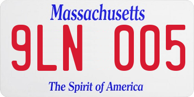 MA license plate 9LN005