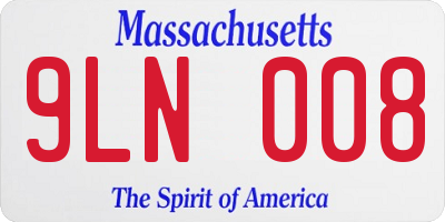 MA license plate 9LN008