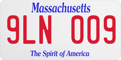 MA license plate 9LN009