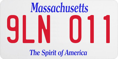 MA license plate 9LN011