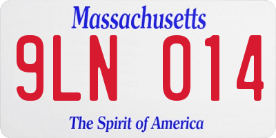 MA license plate 9LN014