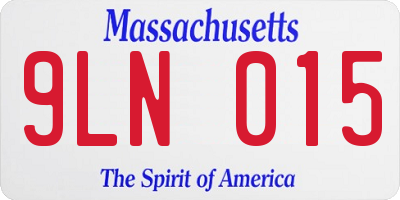 MA license plate 9LN015