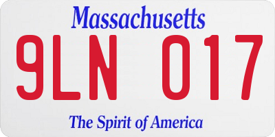 MA license plate 9LN017