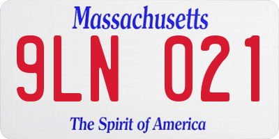 MA license plate 9LN021