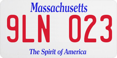 MA license plate 9LN023