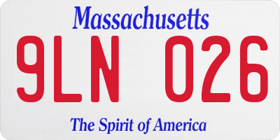 MA license plate 9LN026