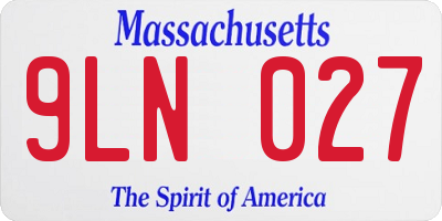 MA license plate 9LN027