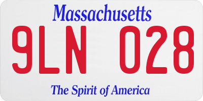 MA license plate 9LN028