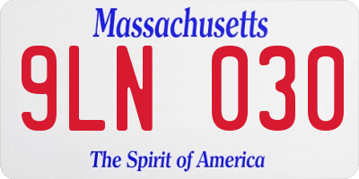 MA license plate 9LN030