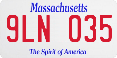 MA license plate 9LN035