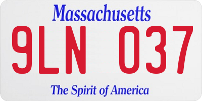 MA license plate 9LN037
