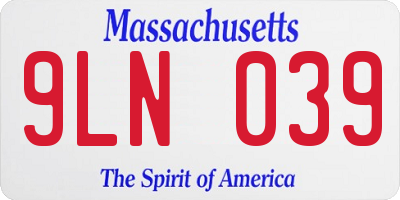 MA license plate 9LN039