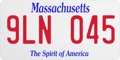 MA license plate 9LN045