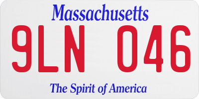 MA license plate 9LN046