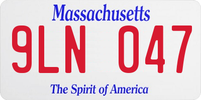 MA license plate 9LN047