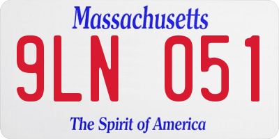 MA license plate 9LN051