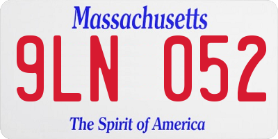 MA license plate 9LN052