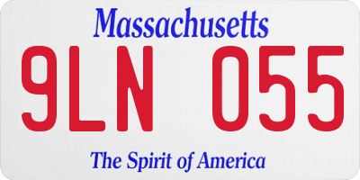 MA license plate 9LN055