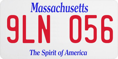 MA license plate 9LN056