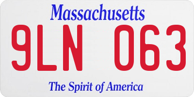 MA license plate 9LN063