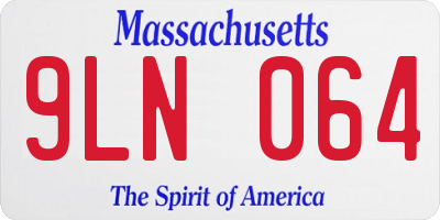 MA license plate 9LN064