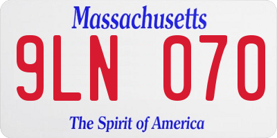 MA license plate 9LN070