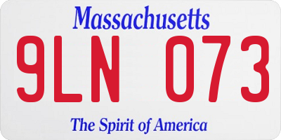 MA license plate 9LN073