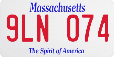 MA license plate 9LN074