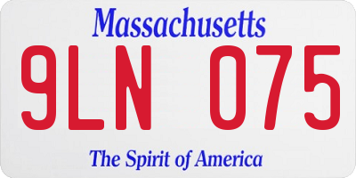 MA license plate 9LN075