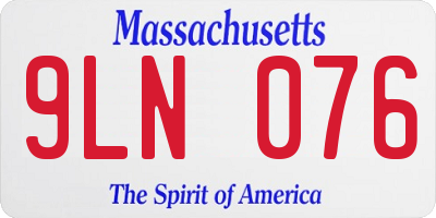 MA license plate 9LN076