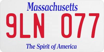 MA license plate 9LN077