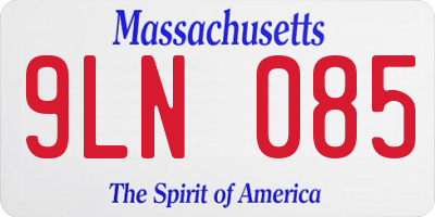MA license plate 9LN085