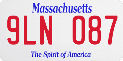 MA license plate 9LN087
