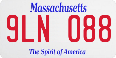MA license plate 9LN088