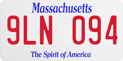 MA license plate 9LN094