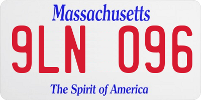 MA license plate 9LN096