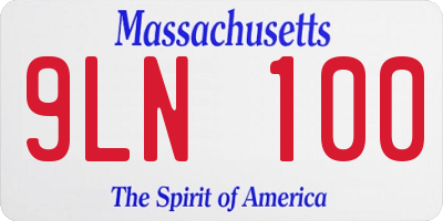 MA license plate 9LN100