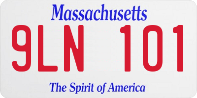 MA license plate 9LN101