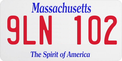 MA license plate 9LN102