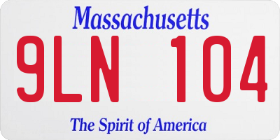 MA license plate 9LN104