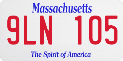 MA license plate 9LN105