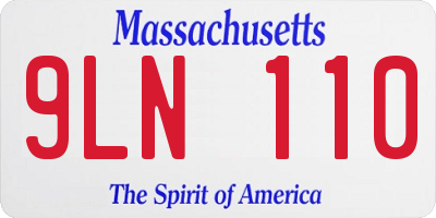 MA license plate 9LN110
