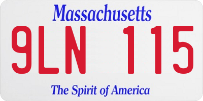 MA license plate 9LN115