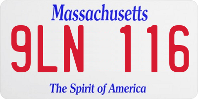 MA license plate 9LN116