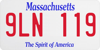 MA license plate 9LN119